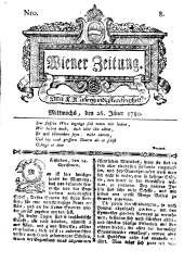 Wiener Zeitung 17800126 Seite: 1