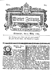 Wiener Zeitung 17800308 Seite: 1