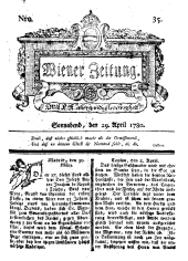 Wiener Zeitung 17800429 Seite: 1