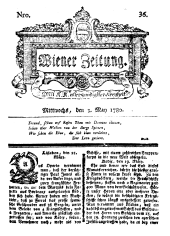 Wiener Zeitung 17800503 Seite: 1