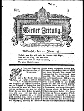 Wiener Zeitung 17810110 Seite: 1