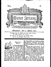 Wiener Zeitung 17810120 Seite: 1