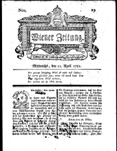 Wiener Zeitung 17810411 Seite: 1