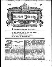 Wiener Zeitung 17810418 Seite: 1