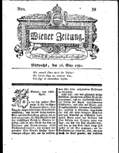 Wiener Zeitung 17810516 Seite: 1