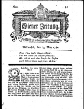 Wiener Zeitung 17810523 Seite: 1