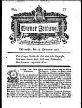 Wiener Zeitung 17810718 Seite: 1