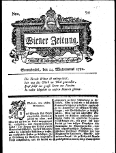 Wiener Zeitung 17811124 Seite: 1