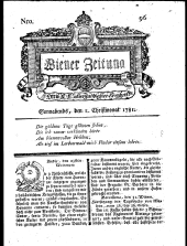 Wiener Zeitung 17811201 Seite: 1