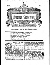 Wiener Zeitung 17811219 Seite: 1