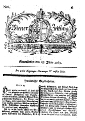 Wiener Zeitung 17830118 Seite: 1