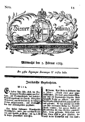 Wiener Zeitung 17830205 Seite: 1