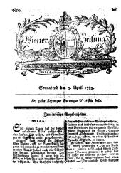 Wiener Zeitung 17830405 Seite: 1