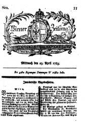 Wiener Zeitung 17830423 Seite: 1