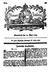 Wiener Zeitung 17830524 Seite: 1