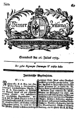 Wiener Zeitung 17830726 Seite: 1