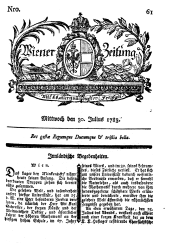 Wiener Zeitung 17830730 Seite: 1