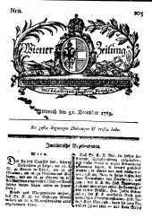 Wiener Zeitung 17831231 Seite: 1