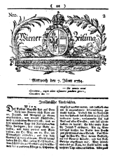 Wiener Zeitung 17840107 Seite: 1