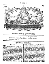 Wiener Zeitung 17840218 Seite: 1