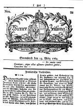 Wiener Zeitung 17840313 Seite: 1