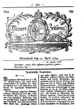 Wiener Zeitung 17840410 Seite: 1