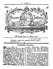 Wiener Zeitung 17840512 Seite: 1