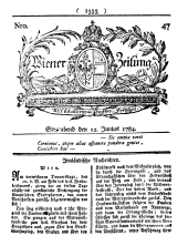 Wiener Zeitung 17840612 Seite: 1