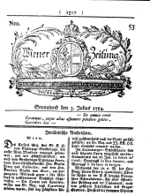 Wiener Zeitung 17840703 Seite: 1