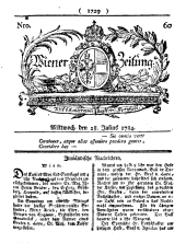 Wiener Zeitung 17840728 Seite: 1