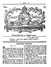 Wiener Zeitung 17840807 Seite: 1