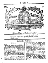 Wiener Zeitung 17840901 Seite: 1