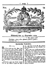 Wiener Zeitung 17840915 Seite: 1