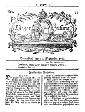 Wiener Zeitung 17840918 Seite: 1