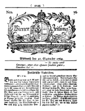 Wiener Zeitung 17840922 Seite: 1