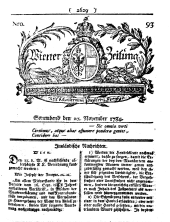 Wiener Zeitung 17841120 Seite: 1