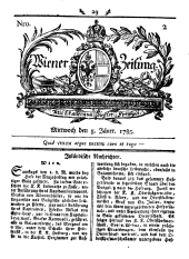 Wiener Zeitung 17850105 Seite: 1