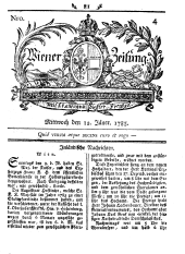 Wiener Zeitung 17850112 Seite: 1