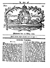 Wiener Zeitung 17850316 Seite: 1