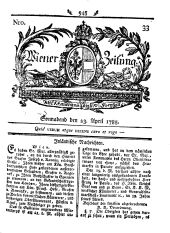 Wiener Zeitung 17850423 Seite: 1