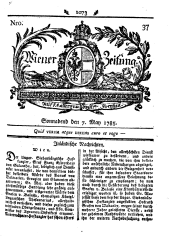 Wiener Zeitung 17850507 Seite: 1