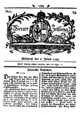 Wiener Zeitung 17850706 Seite: 1