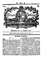 Wiener Zeitung 17850824 Seite: 1