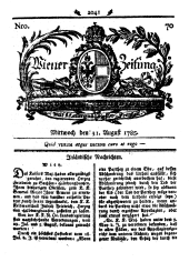 Wiener Zeitung 17850831 Seite: 1