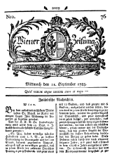 Wiener Zeitung 17850921 Seite: 1