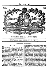 Wiener Zeitung 17851022 Seite: 1