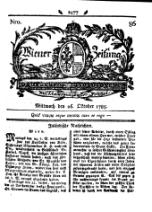 Wiener Zeitung 17851026 Seite: 1