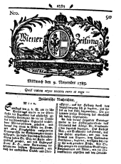 Wiener Zeitung 17851109 Seite: 1