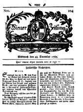 Wiener Zeitung 17851228 Seite: 1