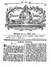 Wiener Zeitung 17870418 Seite: 1